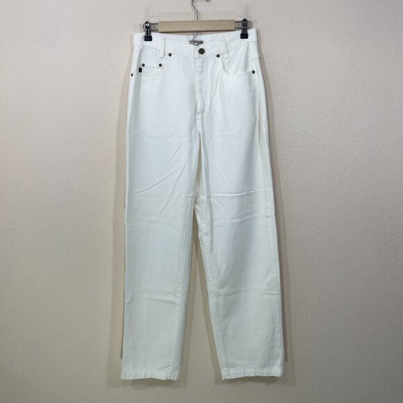 NWT Democracy Size 8 The Un-Jean Jeans White Wide Barrel Leg High‎ Rise 90's Vtg - Picture 1 of 9